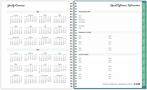 Blue Sky 2021-2022 Academic Year Teachers Weekly & Monthly Lesson Planner, 8.5" x 11", Flexible Cover, Wirebound, Ditsy Dapple Light (132002) - Image 4